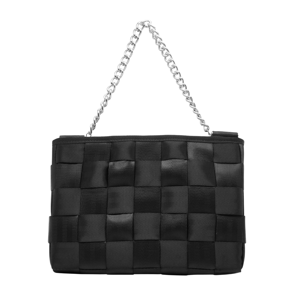 Black Patty Woven Chain Bag