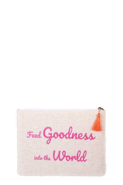 Pink & Cream Sonia Large Clutch Bag Pouch